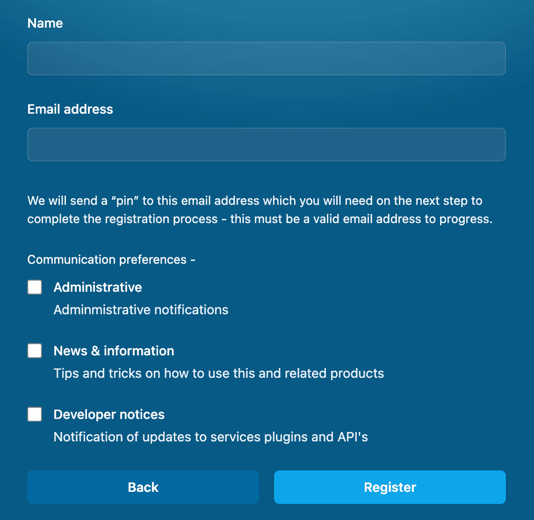 Sentry WordPress registration